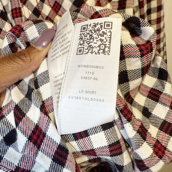 True Religion Black Red Plaid Flannel Pearl Snap Western Shirt Top Mens Size XXL - Picture 8 of 14